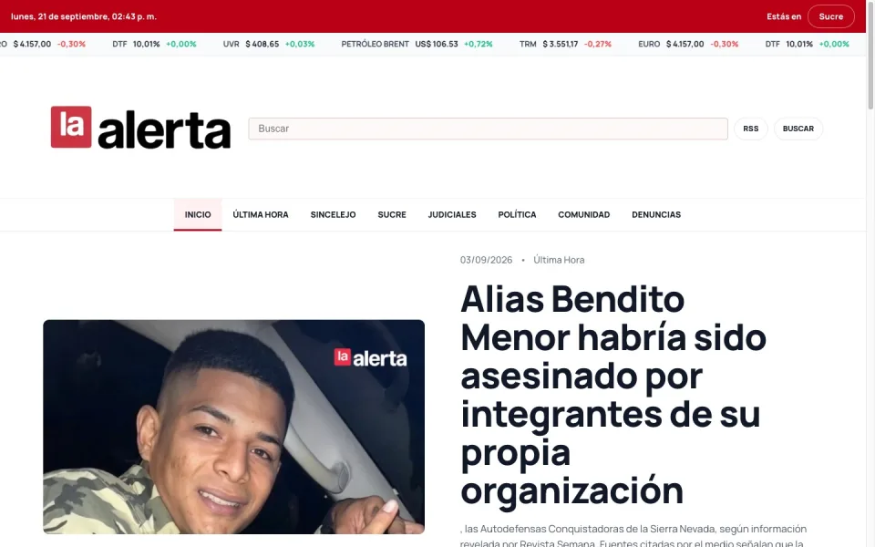 Captura en vivo de La Alerta